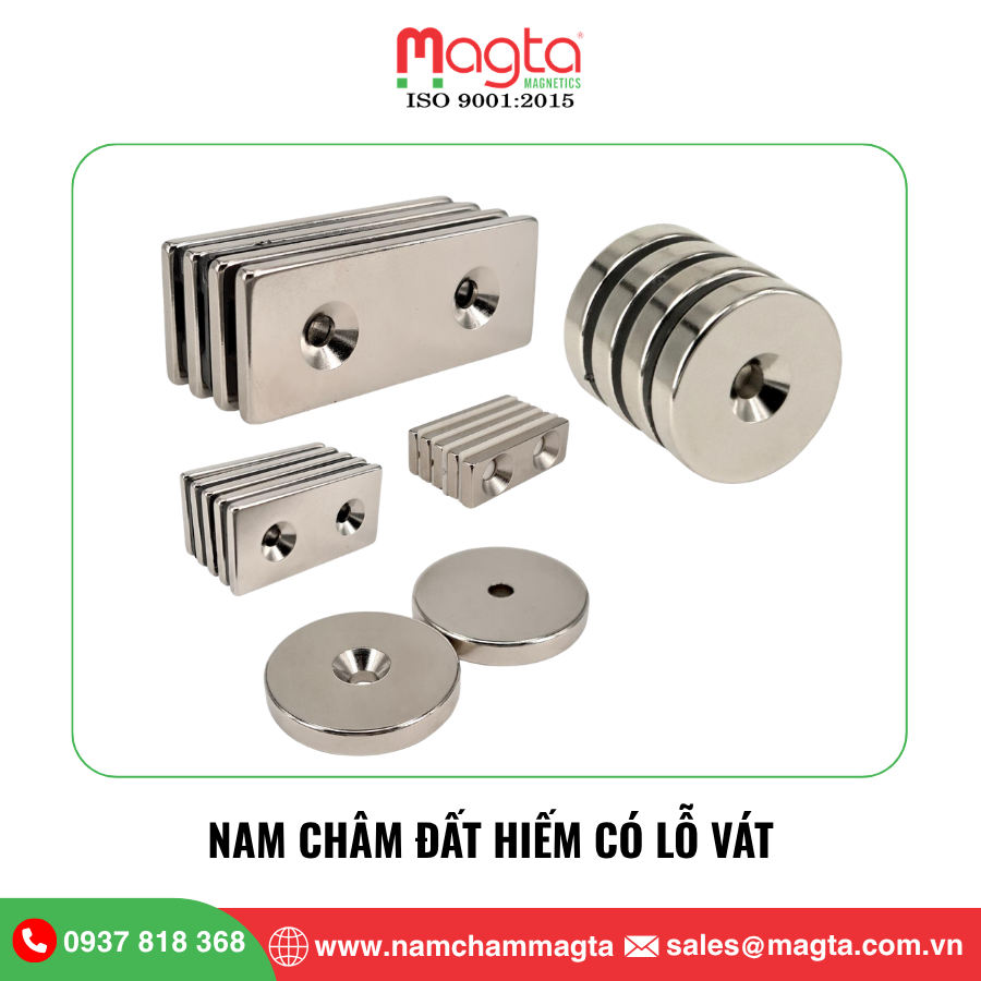 10 Nam châm đất hiếm có lỗ vát