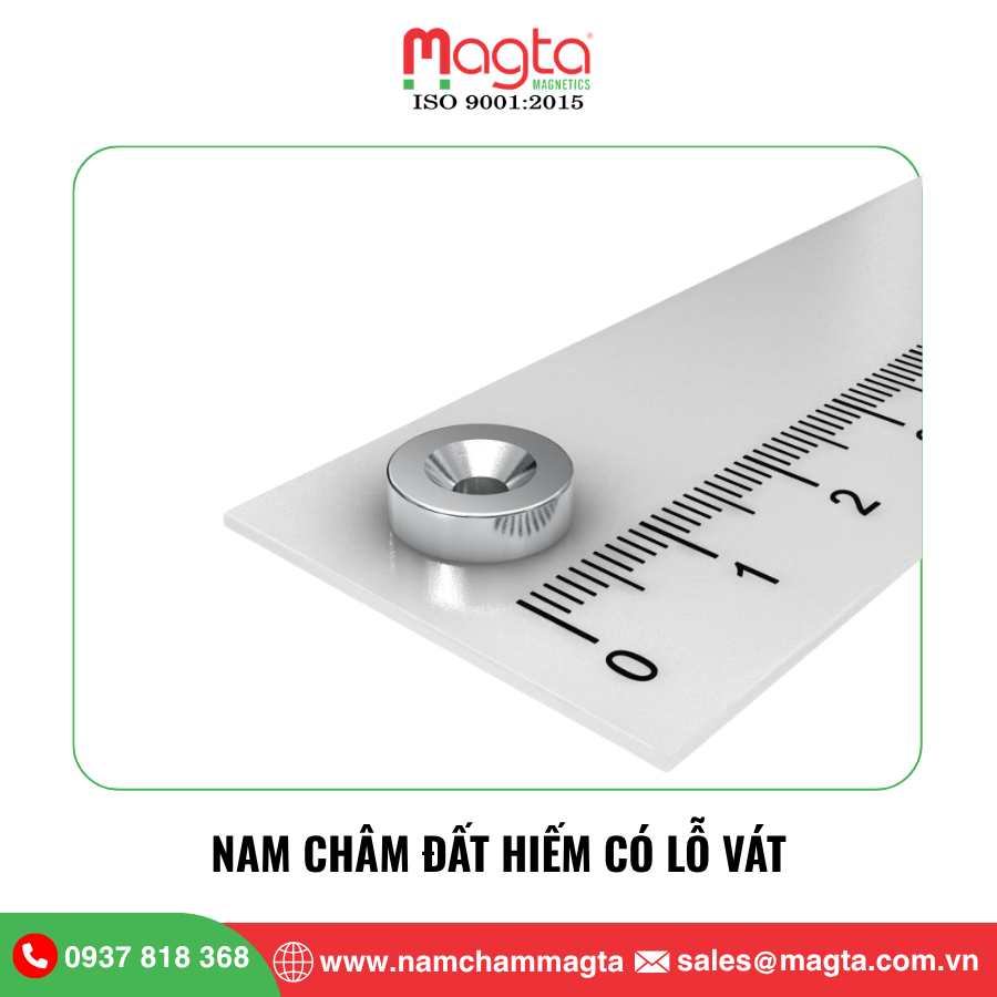 11 Nam châm đất hiếm có lỗ vát